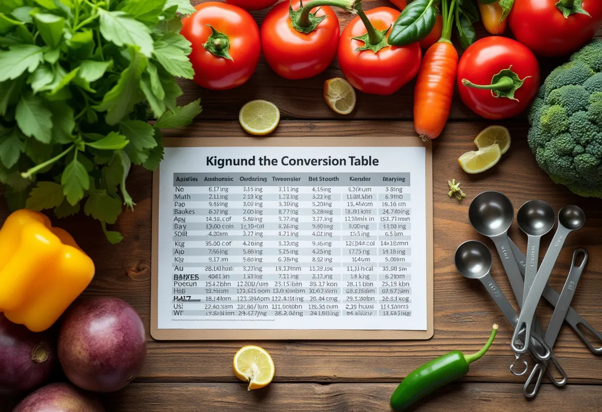 tableau de conversion kg