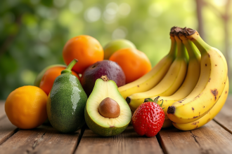 Assortiment coloré de fruits et légumes commençant par U