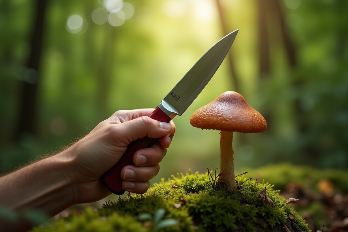 couteau champignons