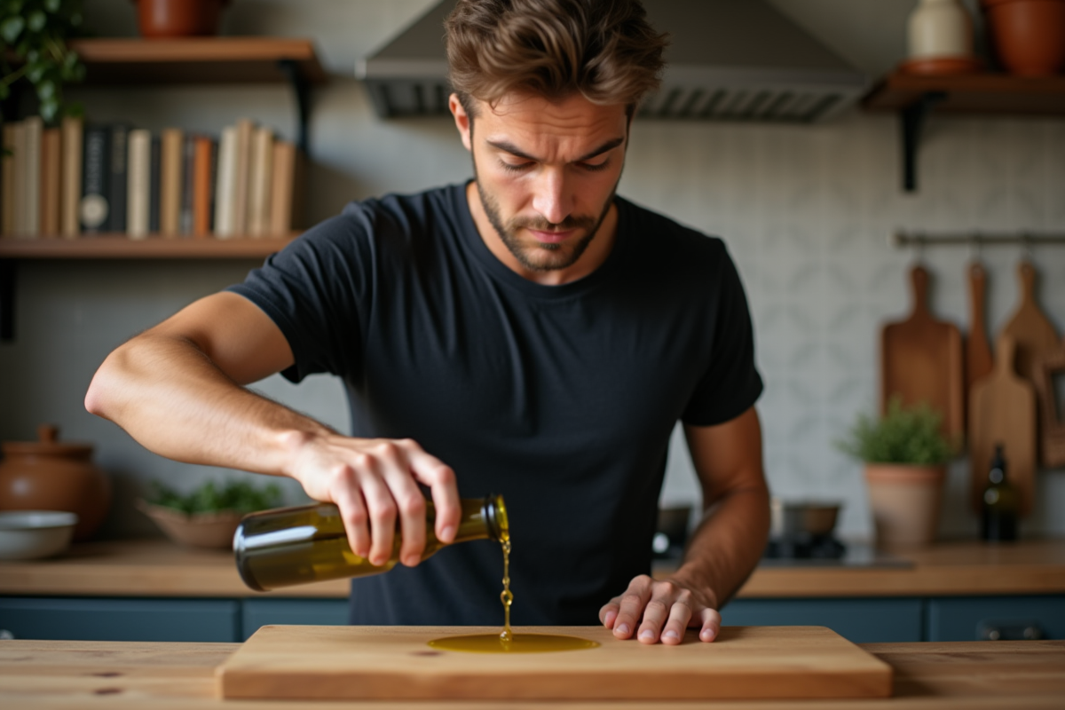 Jeune homme versant de l